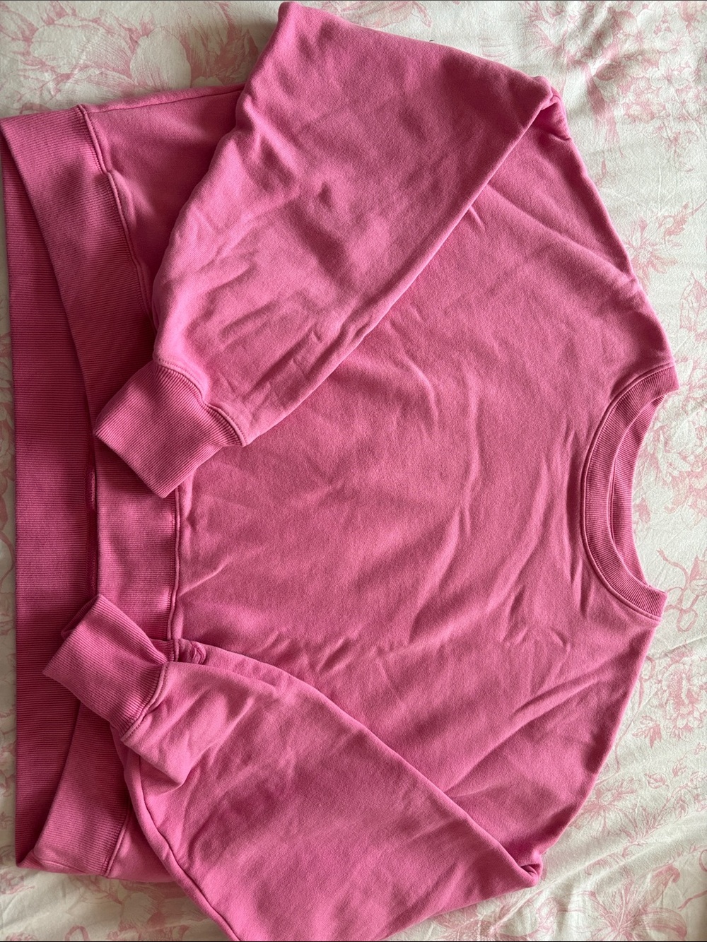Hollister Solid Pink Crewneck Sweatshirt